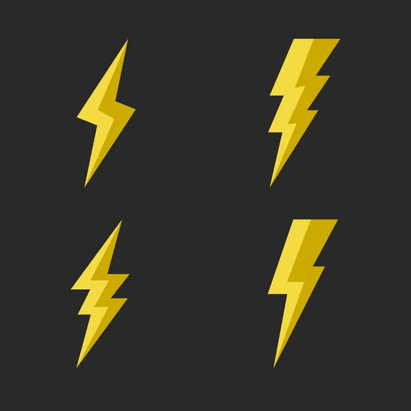 Vector Set Lightning Icon — Stock Vector
