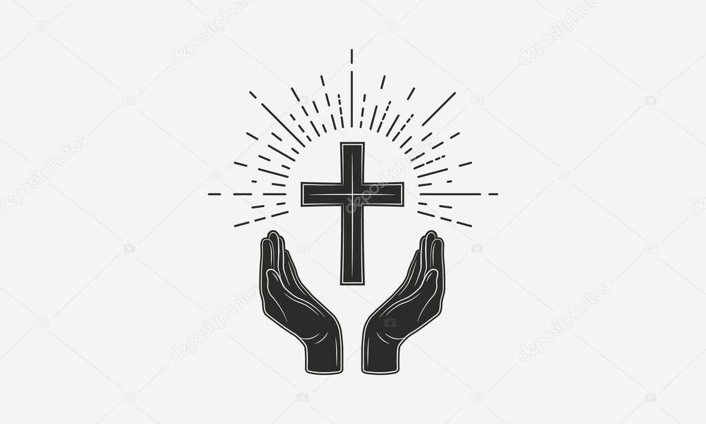 vector illustration of christian religion icon