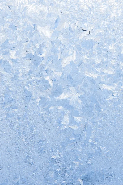 유리에 아름 다운 서리가 패턴의 배경 스톡 사진