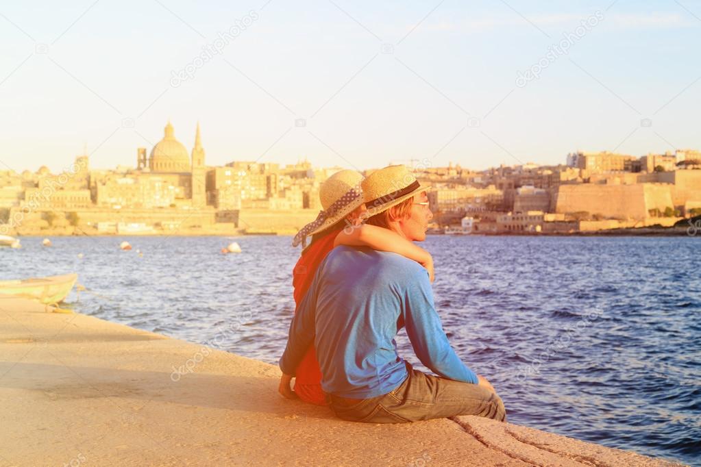 happy young couple travel in Malta