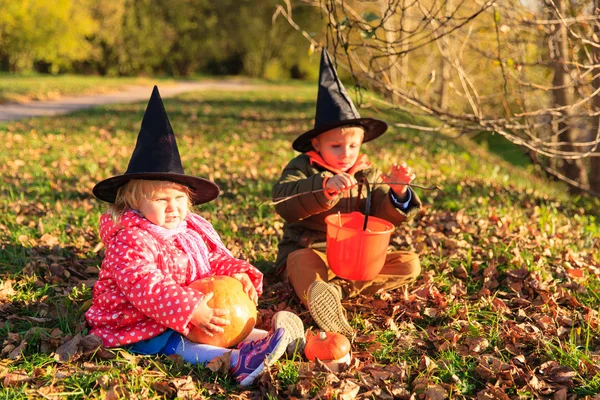 Cadılar Bayramı kostümleri çocuklara Sonbahar oynamak — Stok fotoğraf