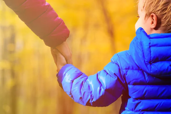 Ibu dan anak kecil berpegangan tangan — Stok Foto