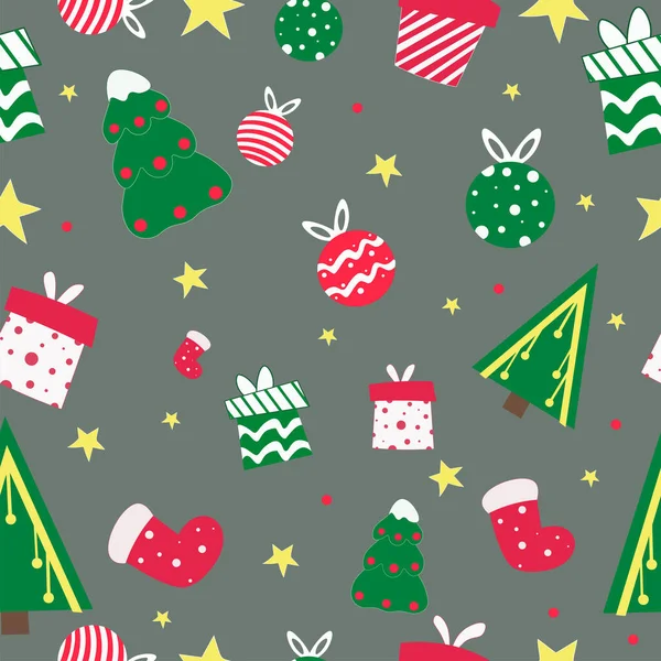 Christmas Pattern Wrapping Paper Christmas Icons Stock Vector (Royalty  Free) 347875898