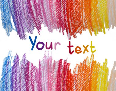 Kurşun kalemle çizilmiş bir gökkuşağı. Yağlı boya. Kenarlık