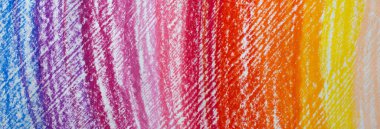 Kurşun kalemle çizilmiş bir gökkuşağı. Yağlı boya. Kenarlık