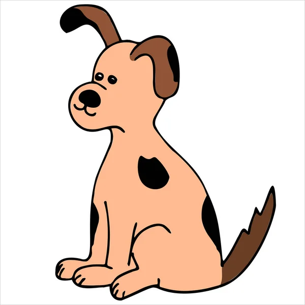 Lindo y manchado perro. Vector — Archivo Imágenes Vectoriales