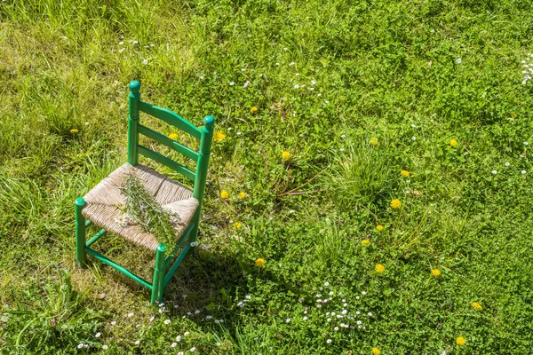 Old wooden chair outdoors — Stock Photo, Image