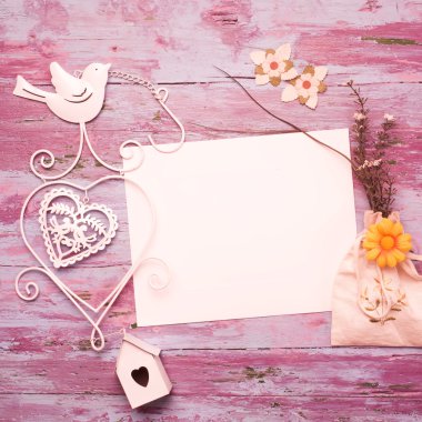 Boş alanı olan romantik kartı 