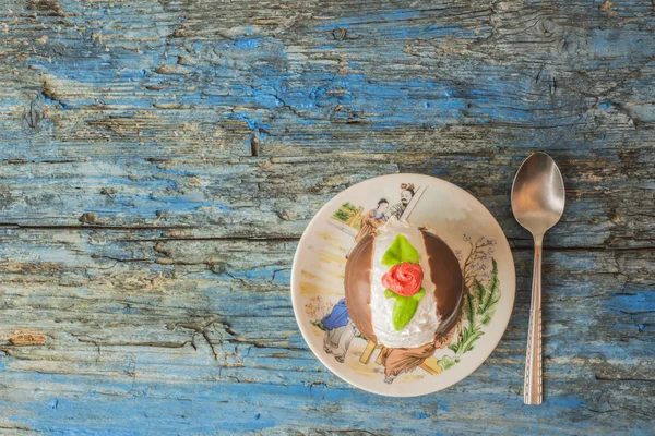 Bolo de merengue e chocolate — Fotografia de Stock