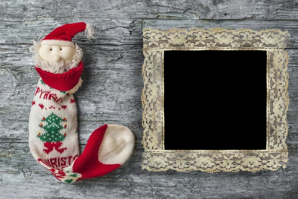 Natal Santa vintage frame — Fotografia de Stock