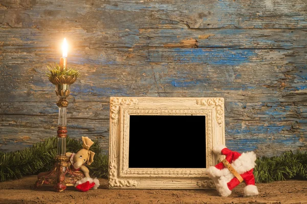 Kerst foto frame wenskaart — Stockfoto