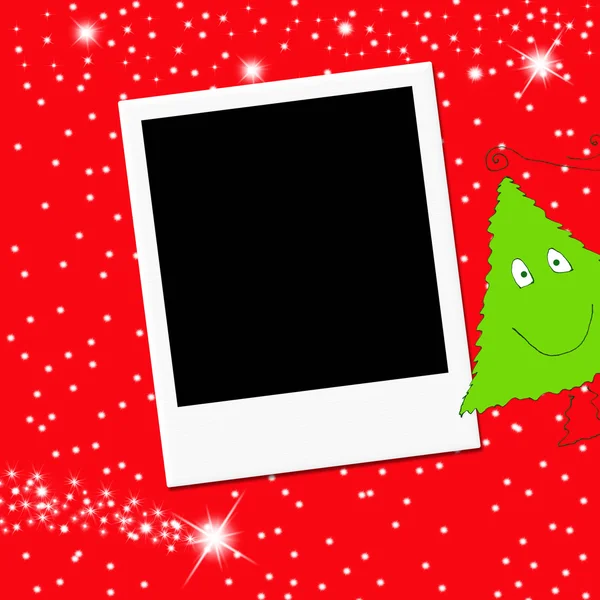 Cute Christmas tree photo frame — Stock Photo, Image