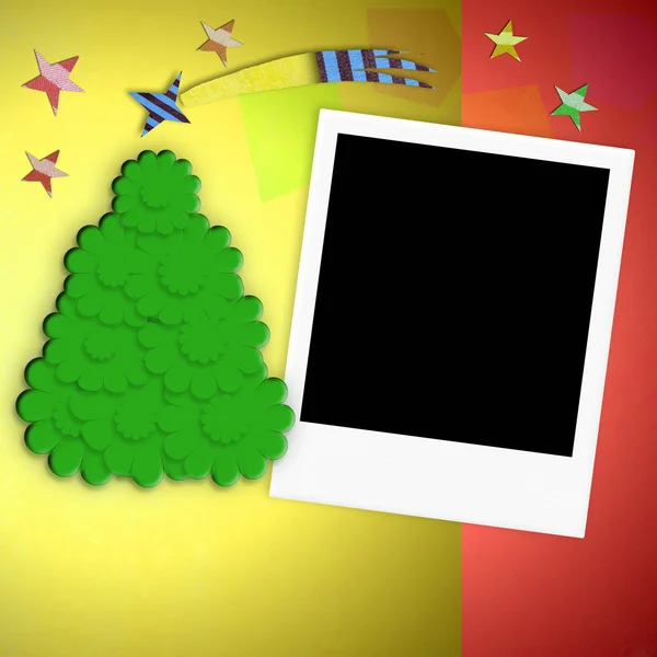 Christmas background blank photo frame — Stock Photo, Image