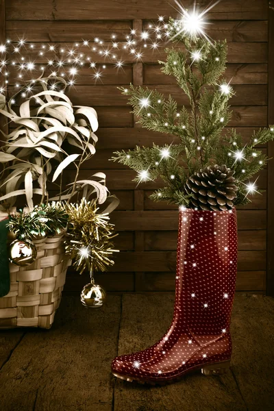 Cool Christmas tree wenskaart — Stockfoto