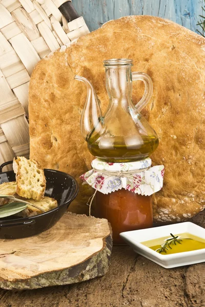 Aceite de oliva, cocina mediterránea — Foto de Stock