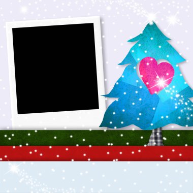 Noel fotoğraf çerçevesi şirin ağacı