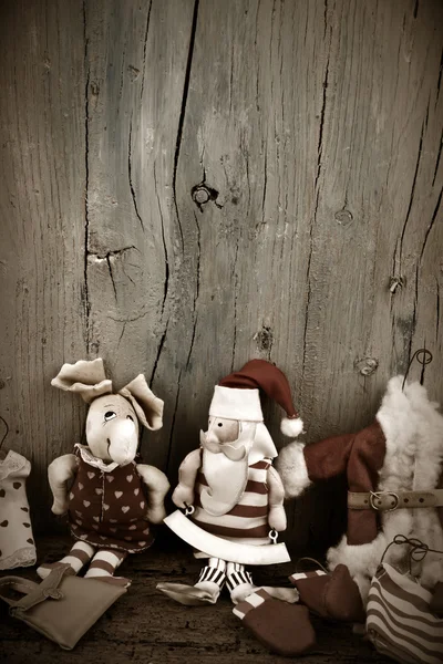 クリスマス サンタ ヴィンテージのカード背景 — ストック写真