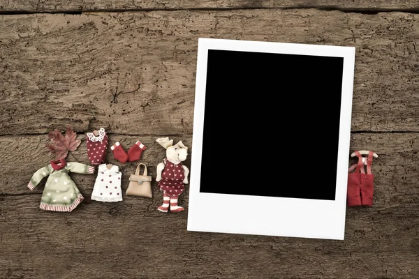 Christmas with three frames for photos — Stock Photo, Image