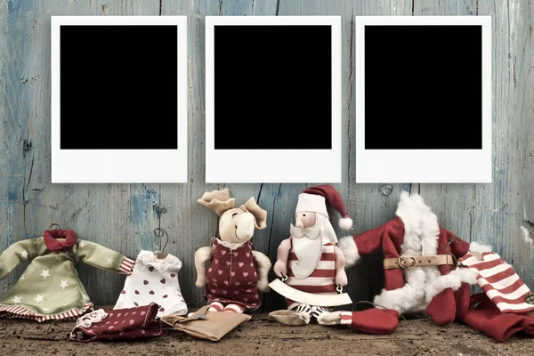 Arka planda Noel fotoğraf çerçevesi — Stok fotoğraf