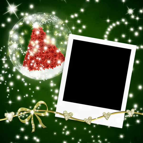 Vánoční přání, pozdrav fotorámečky — Stock fotografie