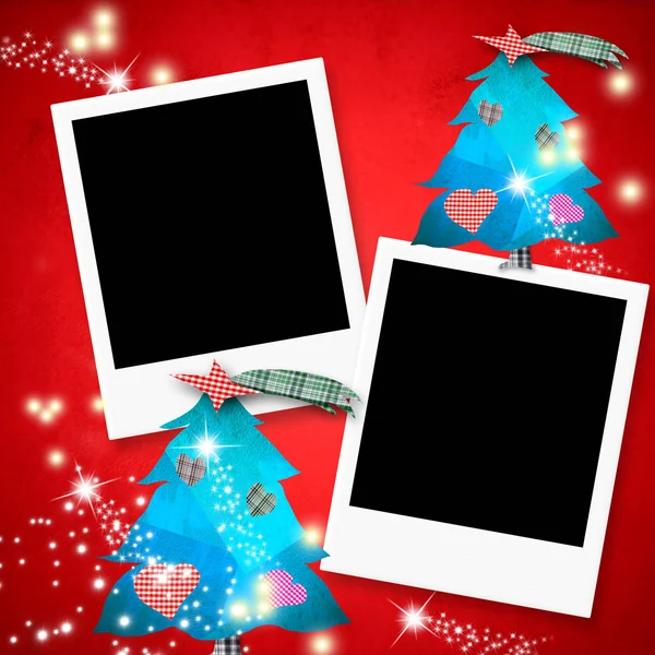 Christmas cards two photo frames — Stock Photo, Image