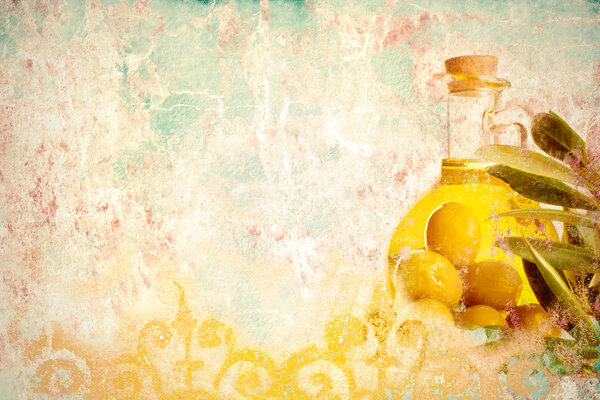 Olive oil grunge background