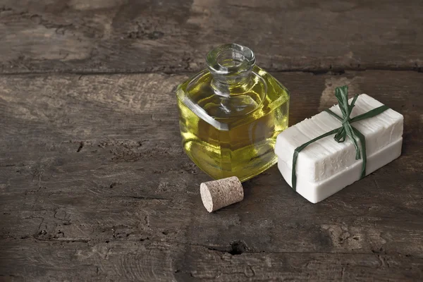 Pruhy mýdlo olivový olej handmade — Stock fotografie