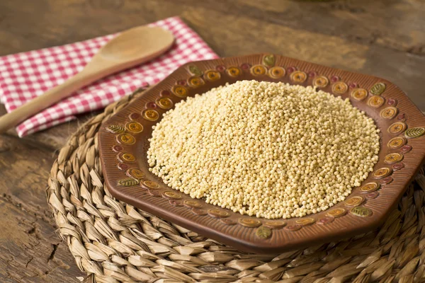 Peeled millet from organic farming — Stock Photo, Image