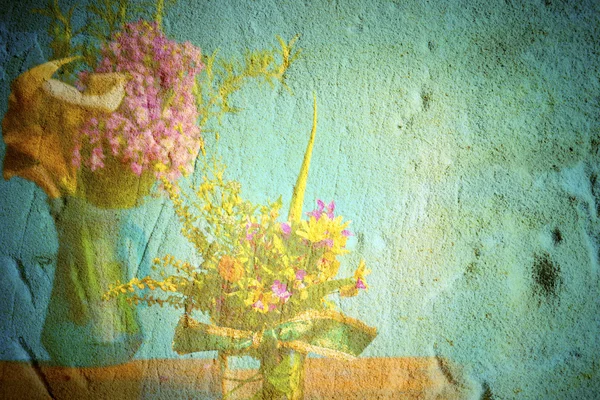 Fiori selvatici in fondo grunge — Foto Stock