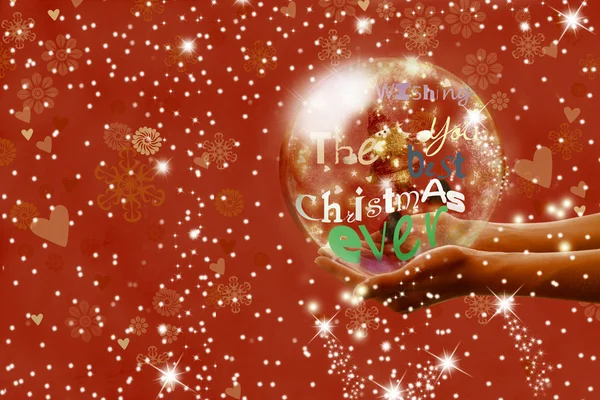 Vánoční pozdrav a Santa — Stock fotografie