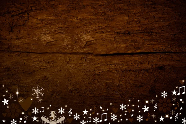 圣诞木制背景 — 图库照片