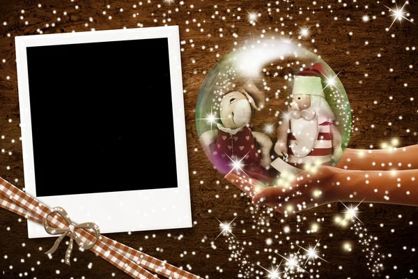 Rychlé foto rámeček vánoční přání — Stock fotografie
