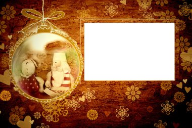 Noel Noel Baba çerçevesinde kartı