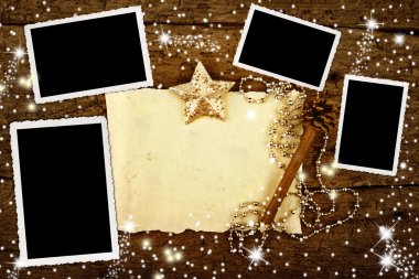 Noel dört kare ile fotoğraf koymak için