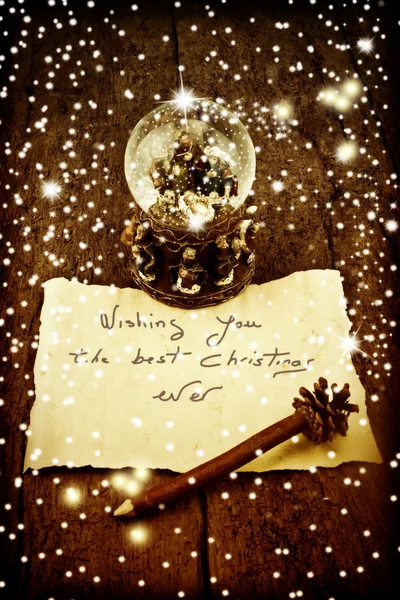 Καρτ ποστάλ Χριστούγεννα χαιρετισμούς — Φωτογραφία Αρχείου