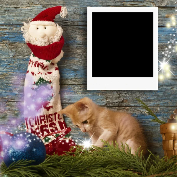 Christmas one instant empty photo frames — Stock Photo, Image
