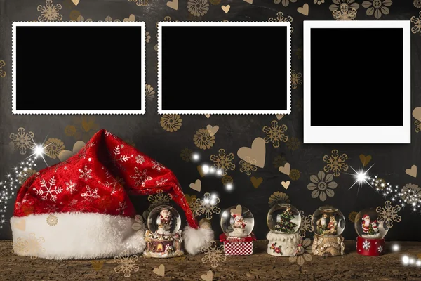 Kerstkaarten lege frames van de foto — Stockfoto