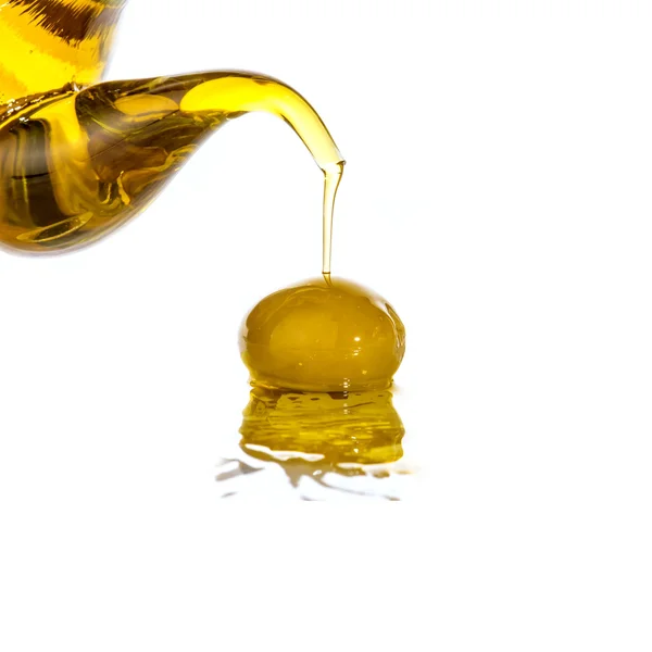 Extra olive oil isolated on white — Stock Photo, Image