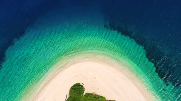 Drone Zooming Dimitrios Alonissos Beach Greece Camera Facing Capturing Beautiful — Stock Video