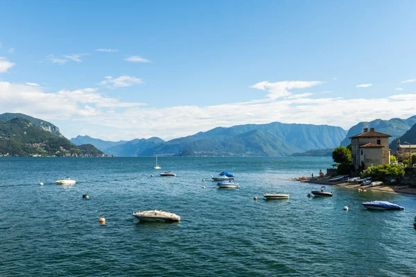 Pohled Krásné Nádherné Jezero Como Vidět Malé Vesnice Santa Maria — Stock fotografie