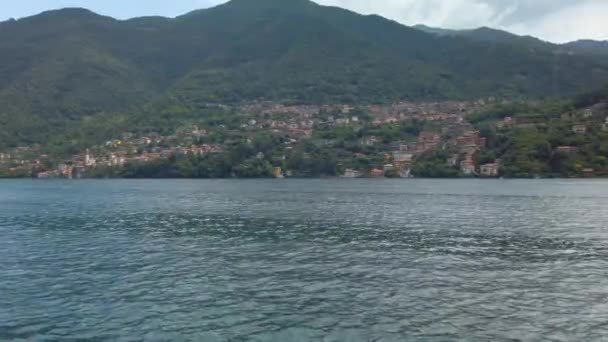 Passage Petit Beau Village Dans Lac Côme Village Est Bord — Video