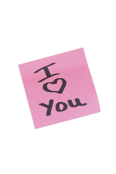 Note-It etiket seniseviyorum — Stok fotoğraf