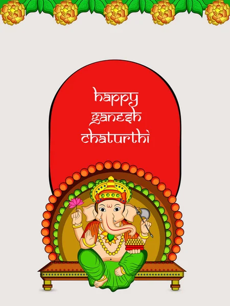 Ilustração Elementos Festival Hindu Ganesh Chaturthi Fundo Deus Hindu Ganesh — Vetor de Stock