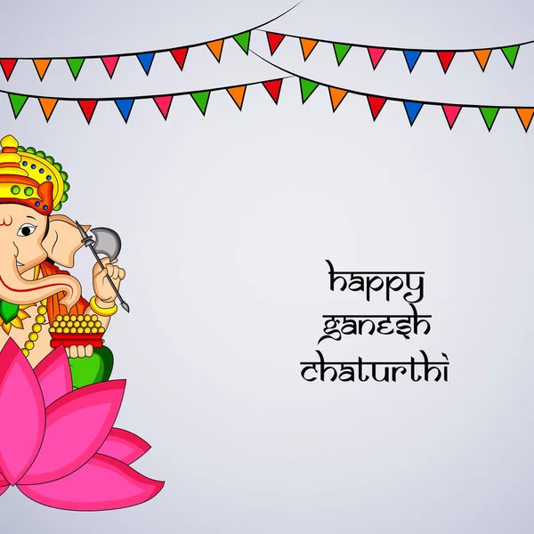 Illustration Von Elementen Des Hindu Festivals Ganesh Chaturthi Hintergrund Hindugott — Stockvektor