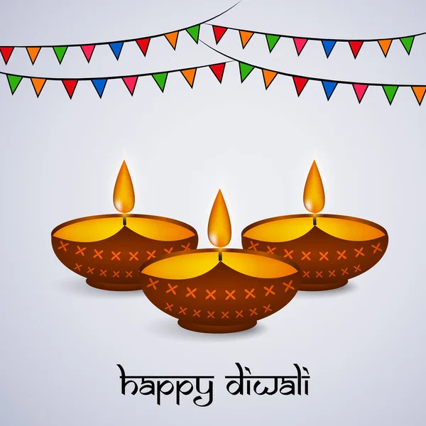 Illustration Inslag Hindu Festival Diwali Bakgrund — Stock vektor