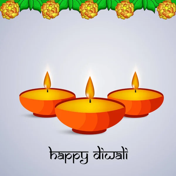 Illustration Inslag Hindu Festival Diwali Bakgrund — Stock vektor