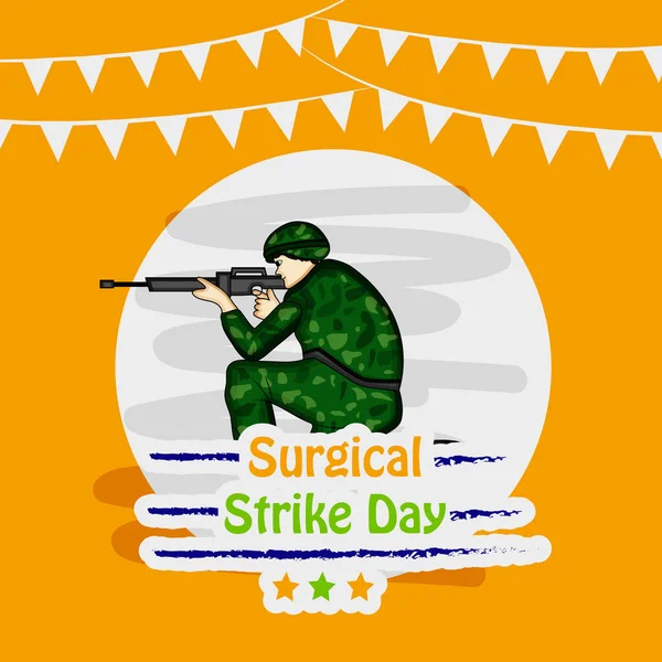 Printillustration Background Surgical Strike Day India — Stock Vector