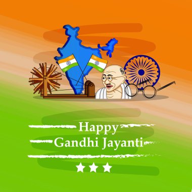 Gandhi Jayanti Arkaplanı elementlerinin gösterimi