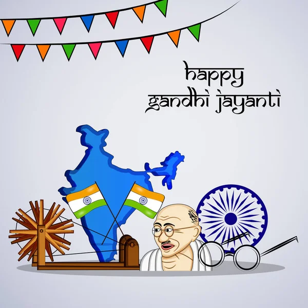 Illustration Éléments Gandhi Jayanti Arrière Plan — Image vectorielle