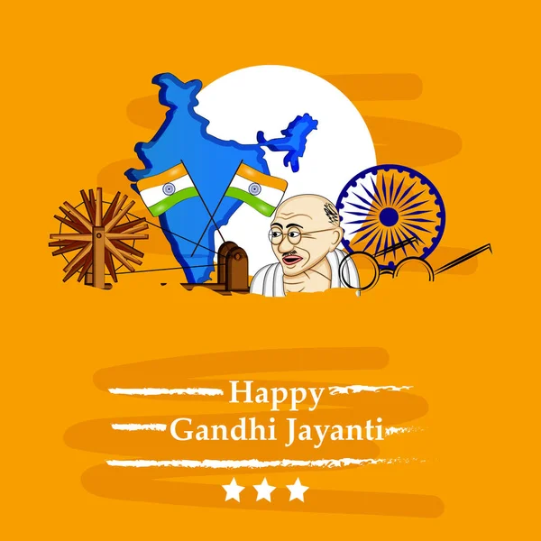 Illustration Éléments Gandhi Jayanti Arrière Plan — Image vectorielle